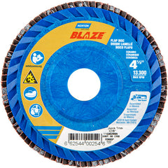 ‎4-1/2 × 7/8″ Blaze Plastic Flat Flap Disc Type 27 60 Grit R980P Premium Ceramic Alumina - USA Tool & Supply