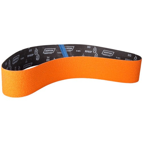 4″ × 60″ SG Blaze R980P Narrow Belt 50 Grit Ceramic Alumina - USA Tool & Supply