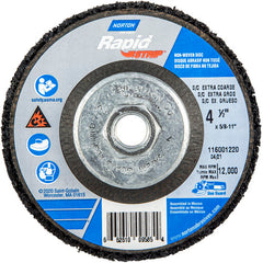 ‎4-1/2 × 5/8 - 11″ Bear-Tex Rapid Strip Non-Woven Depressed Center Disc Silicon Carbide Extra Coarse Grit Type 27 - USA Tool & Supply