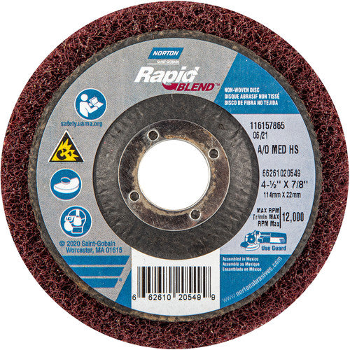 ‎4-1/2″ × 7/8″ Rapid Prep Depressed Center Finishing Wheel 150-180 Grit Aluminum Oxide - USA Tool & Supply