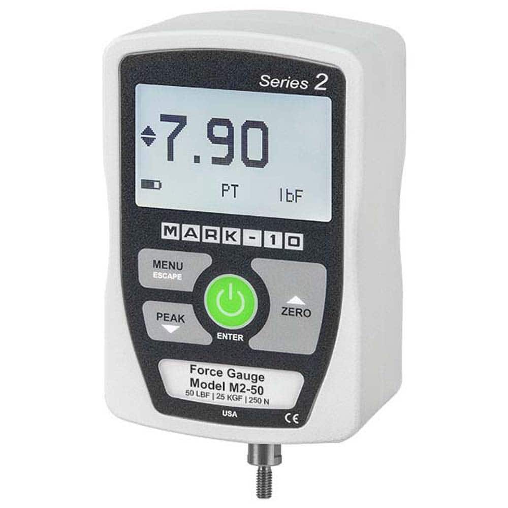 Mark-10 - Digital Tension & Compression Force Gages Capacity (lbf): 50.00 Capacity (N): 250.00 - USA Tool & Supply