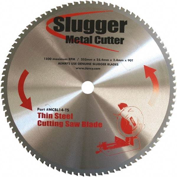 Fein - 14" Diam, 1" Arbor Hole Diam, 90 Tooth Wet & Dry Cut Saw Blade - Carbide-Tipped, Standard Round Arbor - USA Tool & Supply