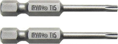 Irwin - 3 Piece, Torx Handle, Power Bit Set - 0.05 to 1/4" Hex, 1/4" Hex Drive - USA Tool & Supply