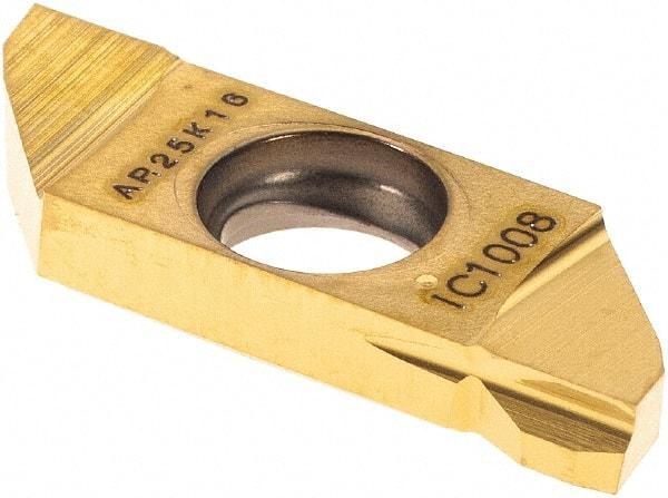 Iscar - 22SCIR Grade IC1008, Carbide Grooving Insert - 3.8mm Max Depth of Cut, TiAlN/TiN Finish - USA Tool & Supply