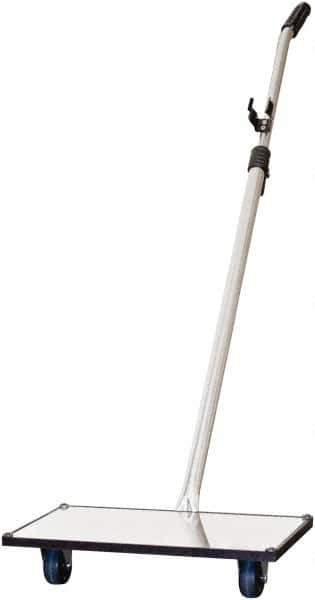 Mag-Mate - 74" OAL, Rectangular Glass Inspection Mirror - 14" Long, 7" Wide, 70" Vinyl Handle, 49" Collapsed Length, Dolly Mounted & Telescoping - USA Tool & Supply