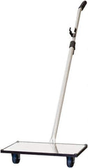 Mag-Mate - 74" OAL, Rectangular Glass Inspection Mirror - 14" Long, 7" Wide, 70" Vinyl Handle, 49" Collapsed Length, Dolly Mounted & Telescoping - USA Tool & Supply
