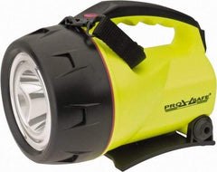 PRO-SAFE - White LED Bulb, Spotlight/Lantern Flashlight - Black, Yellow Plastic Body, 4 D Batteries Not Included - USA Tool & Supply