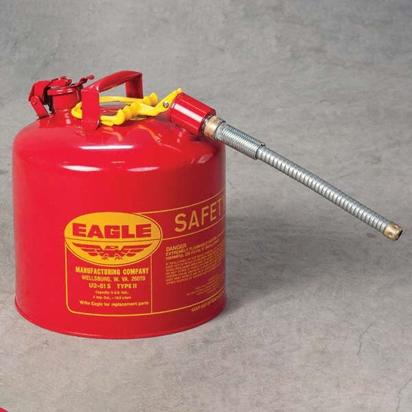 Eagle - Safety Dispensing Cans Type: Type II Safety Can Capacity: 5 Gal - USA Tool & Supply
