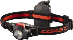 Coast Cutlery - White LED Bulb, 240 Lumens, Hands-free Flashlight - Black Plastic Body, 1 AA Battery Included - USA Tool & Supply