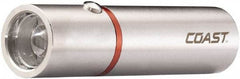 Coast Cutlery - White LED Bulb, 330 Lumens, Mini Flashlight - Silver Stainless Steel Body, 3 AAA Alkaline Batteries Included - USA Tool & Supply