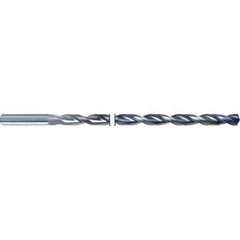 Guhring - 6.3mm 135° Spiral Flute Solid Carbide Screw Machine Drill Bit - TiAlN Finish, Right Hand Cut, 197mm Flute Length, 237mm OAL, Straight Shank, Through Coolant - USA Tool & Supply