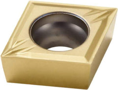 Seco - CCMT32.5 F2 Grade CP500 Carbide Turning Insert - TiAlN/TiN Finish, 80° Diamond, 3/8" Inscr Circle, 5/32" Thick, 1/64" Corner Radius - USA Tool & Supply