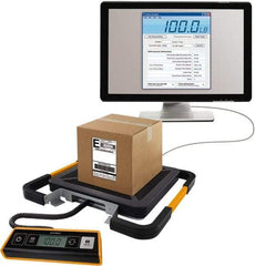 Dymo - 15" Base, 400 Lb Capacity, Digital Scale - 0.5 Lb Graduation, USB, 120 Volt Adapter or (3) AAA Batteries - USA Tool & Supply