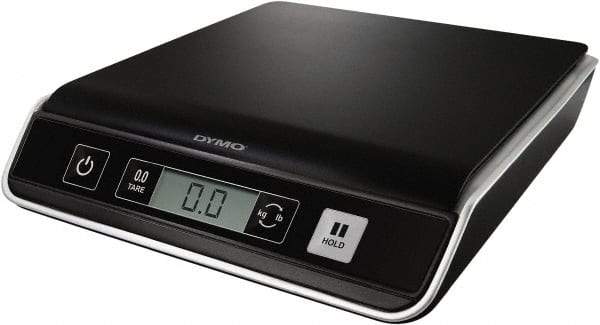 Dymo - 9.2" Base, 10 Lb Capacity, Digital Scale - 0.01 Lb, 0.2 oz & 5 g Graduation, USB Cable from Computer or (3) AAA Batteries - USA Tool & Supply