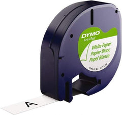 Dymo - 1/2" Wide x 156" Long, Black on White Paper Label Printer Cartridge - For DYMO Letratag Printers - USA Tool & Supply