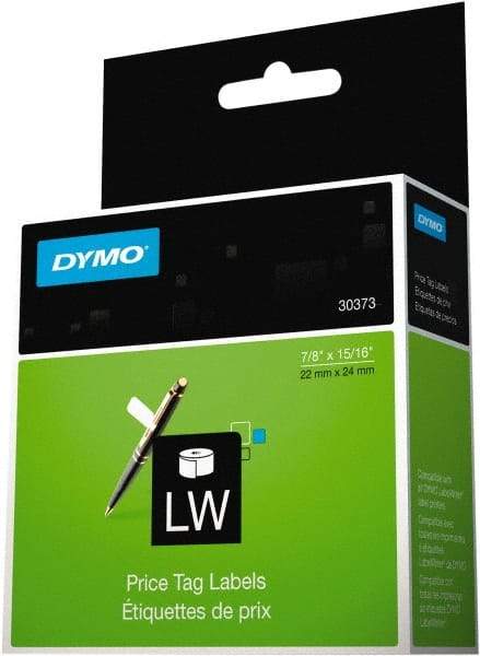 Dymo - 15/16" Wide x 15/16" Long, White Price Tag - For DYMO LabelWriter Printers - USA Tool & Supply