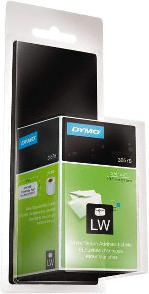 Dymo - 3/4" Wide x 2" Long, White Return Address Label - For DYMO LabelWriter Printers - USA Tool & Supply