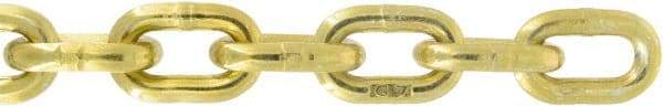 Value Collection - 1/2" Welded Steel Chain - 9,200 Lb Capacity, Grade 70, Yellow Chromate Zinc Finish - USA Tool & Supply