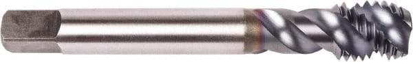 Union Butterfield - 7/8-14 UNF 4 Flute 2B Modified Bottoming Spiral Flute Tap - Powdered Metal, TiCN Finish, 4.921" OAL, Right Hand Flute, Right Hand Thread, Series 1676AP - USA Tool & Supply