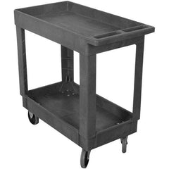 Wesco Industrial Products - 500 Lb Capacity, 17-3/8" Wide x 34-1/4" Long x 32-1/2" High Service Cart - 2 Shelf, Plastic, TPR Casters - USA Tool & Supply