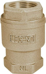 Legend Valve - 1" Lead Free Bronze Check Valve - Inline, FNPT x FNPT, 250 WOG - USA Tool & Supply