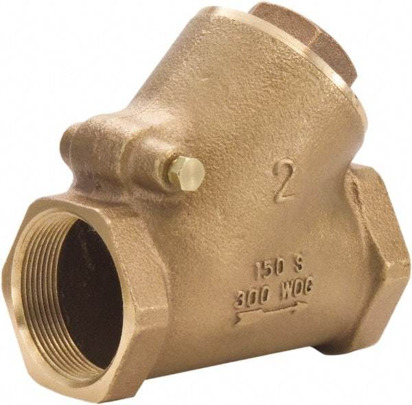 Legend Valve - 1" Lead Free Bronze Check Valve - Y-Pattern, FNPT x FNPT, 300 WOG - USA Tool & Supply