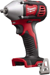 Milwaukee Tool - 3/8" Drive 18 Volt Pistol Grip Cordless Impact Wrench & Ratchet - 0 to 2,200 RPM, 0 to 3,200 BPM, 167 Ft/Lb Torque, Lithium-Ion Batteries Not Included - USA Tool & Supply