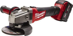 Milwaukee Tool - 4-1/2 & 5" Wheel Diam, 8,500 RPM, Cordless Angle & Disc Grinder - 5/8-11 Spindle, 18 Volts - USA Tool & Supply