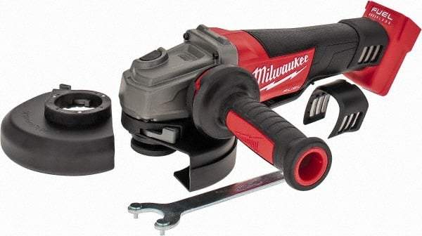 Milwaukee Tool - 4-1/2 & 5" Wheel Diam, 8,500 RPM, Cordless Angle & Disc Grinder - 5/8-11 Spindle, 18 Volts - USA Tool & Supply