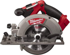 Milwaukee Tool - 18 Volt, 6-1/2" Blade, Cordless Circular Saw - 5,000 RPM, Lithium-Ion Batteries Not Included - USA Tool & Supply