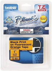 Brother - 1" Wide, Fluorescent Orange Tape Cassette - For Label Maker - USA Tool & Supply