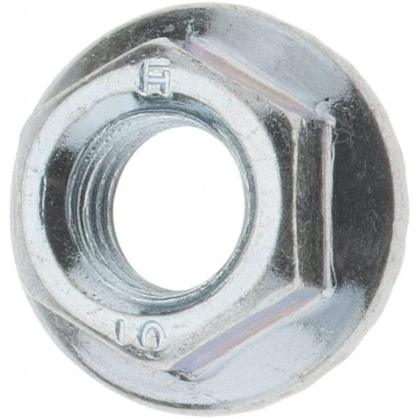 Value Collection - M8, 17.5mm Flange Diam, 8mm High, 12mm Across Flats, Flange Nut - Steel, Zinc-Plated Finish, JIS B 1190 - USA Tool & Supply