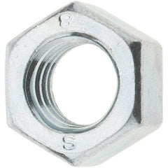 Value Collection - M8x1.25 Metric Coarse Steel Right Hand Hex Nut - 12mm Across Flats, 6.5mm High, Zinc-Plated Finish - USA Tool & Supply