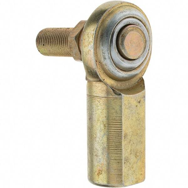 Value Collection - Female Spherical Rod End with Stud - 3/8-24, Steel with Steel Raceway - USA Tool & Supply