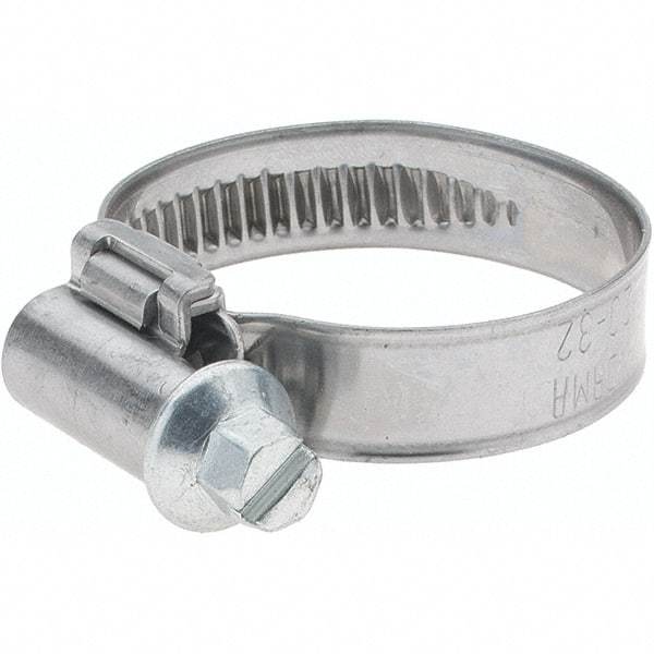 Value Collection - 20 to 32mm Diam, Stainless Steel Worm Drive Clamp - 9mm Wide - USA Tool & Supply