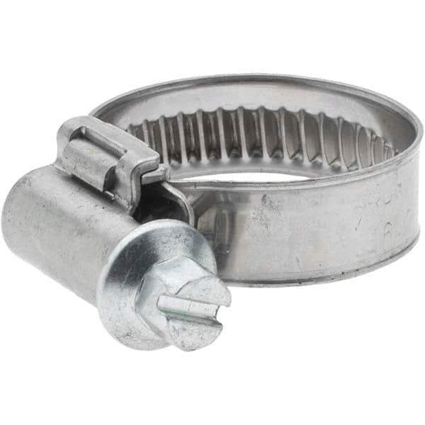 Value Collection - 16 to 25mm Diam, Stainless Steel Worm Drive Clamp - 9mm Wide - USA Tool & Supply