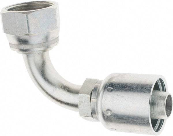 Parker - 1-5/16-12 Female JIC Steel Hydraulic Hose 90° Elbow - -12 Hose Size, 3/4" Hose Diam - USA Tool & Supply