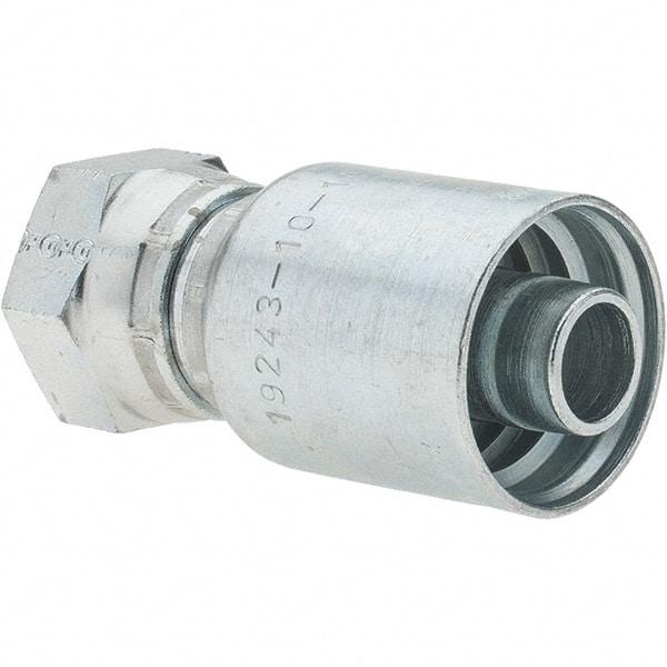 Parker - Female BSPP Steel Hydraulic Hose Swivel - -10 Hose Size, 5/8" Hose Diam - USA Tool & Supply