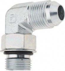 Parker - 1/2" Tube OD, 37° Steel Flared Tube Straight Thread Elbow - 3/4 UNF - USA Tool & Supply