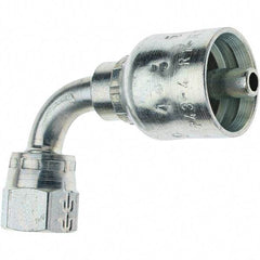 Parker - 1/2-20 Female JIC Steel Hydraulic Hose Female JIC Swivel & 90° Elbow - -4 Hose Size, 1/4" Hose Diam - USA Tool & Supply