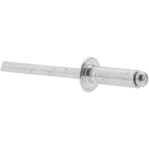 Made in USA - Dome Head Aluminum Open End Blind Rivet - Aluminum Mandrel, 1/4" to 3/8" Grip, 3/8" Head Diam, 9/16" Length Under Head, - USA Tool & Supply