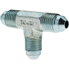 Parker - 1/4" Tube OD, 37° Steel Flared Tube Union Tee - Flare x Flare x Flare Ends - USA Tool & Supply
