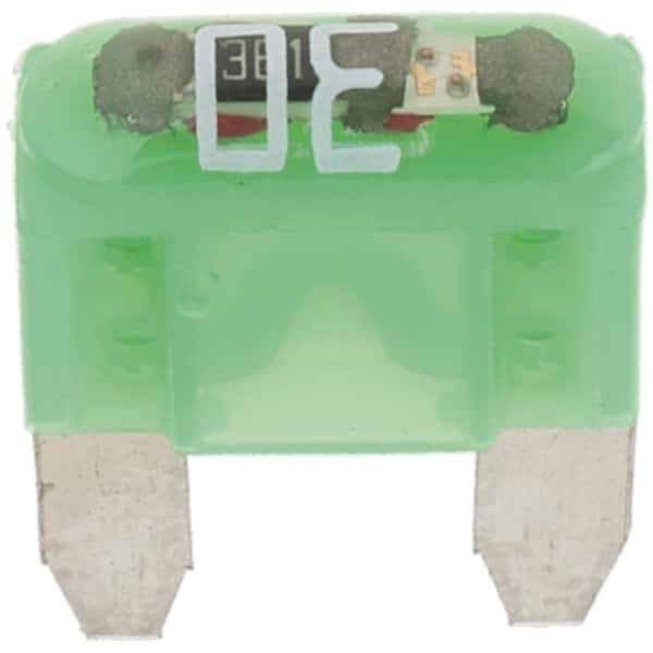 Value Collection - 30 Amp, 32 VDC, Automotive Fuse - 10.83" Long, Green, Littlefuse MIN030 - USA Tool & Supply