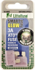 Value Collection - 3 Amp, Automotive Fuse - Violet, Littlefuse ATO003 - USA Tool & Supply