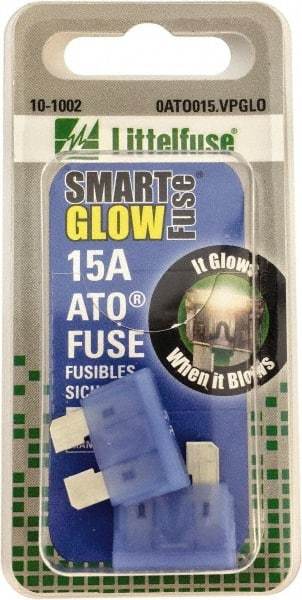 Value Collection - 15 Amp, Automotive Fuse - Blue, Littlefuse ATO015 - USA Tool & Supply