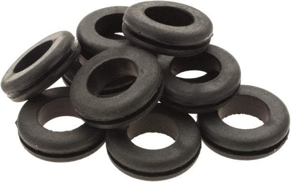Value Collection - 1-3/32" OD, Grommet - Rubber, 27/32" Slot Diam x 1/16" Slot Width - USA Tool & Supply