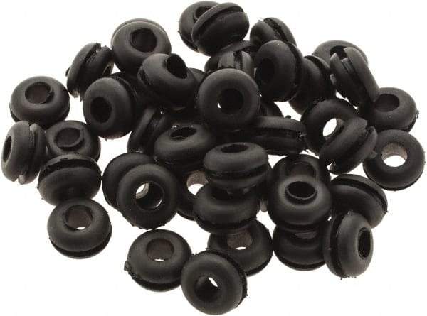 Value Collection - 7/16" OD, Grommet - Rubber, 9/32" Slot Diam x 1/16" Slot Width - USA Tool & Supply