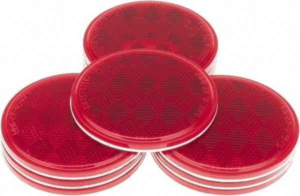 Value Collection - 3" Diam, Red Lens & Reflector - Acrylic - USA Tool & Supply