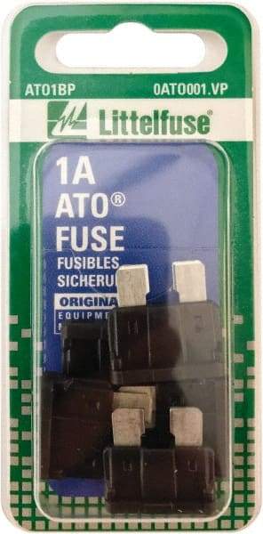 Value Collection - 1 Amp, 32 VAC/VDC, Automotive Fuse - 3/4" Long, Black, Littlefuse ATO001 - USA Tool & Supply