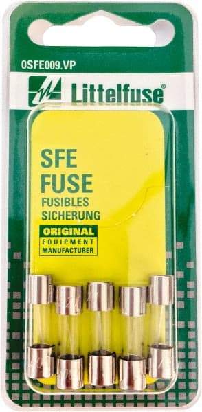 Value Collection - 32V AC/DC, 6 Amp, Fast-Acting Miniature Glass/Ceramic Fuse - 3/4" OAL, 1/4" Diam - USA Tool & Supply